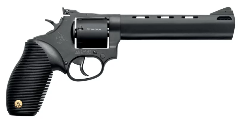 Taurus 2-692061 692 9mm Luger, 38 Special +P or 357 Mag Caliber with 6.50" Vent Rib Barrel, 7rd Capacity Cylinder, Overall Matte Black Finish Steel & Black Ribber Grip Includes 2 Cylinders