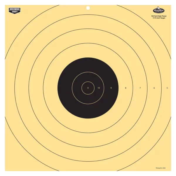 Birchwood Casey 35186 Dirty Bird  17.25" Bullseye Tagboard Hanging 100 yds Rifle Black/White 5 Pack