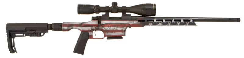 Howa HMXL762USA M1500 Mini Excel Lite 7.62x39mm 20" TB 5+1 American Flag Cerakote Black Folding HTI Excl Lite Chassis Stock