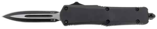 Templar Knife SBR131 Black Rubber Gen II Small 2.69" OTF Dagger Plain Black Oxide Stonewashed 440C SS Blade/ 4.31" Black Rubber/Aluminum Handle Features Glass Breaker Includes Pocket Clip/Sheath