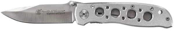 Smith & Wesson Knives CK105HCP Extreme Ops  3.22" Folding Drop Point Plain 7Cr15MoV SS Blade Aluminum Handle Includes Pocket Clip