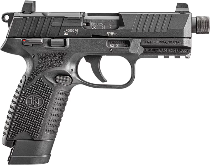 FN 66101011 502 Tactical 22 LR 10+1 4.60" Steel Threaded Barrel, Black Optic Ready/Serrated Slide & Polymer Frame w/Picatinny Rail, Black Textured Polymer Grip, Ambidextrous