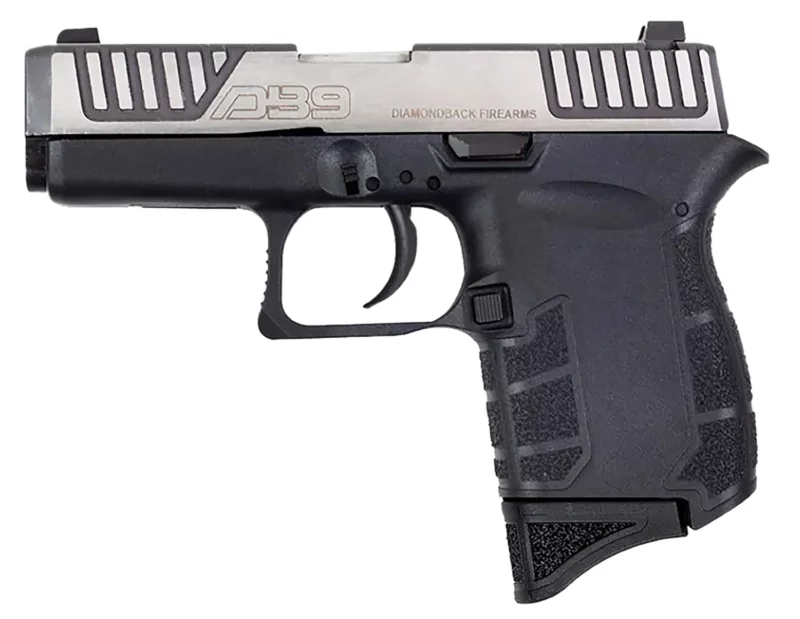 Diamondback DB0200P031 DB9 Gen4 Micro-Compact Frame 9mm Luger 6+1, 3.10" Stainless Steel Barrel & Serrated Slide, Black Polymer Frame & Grip