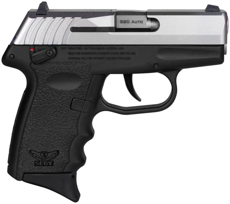 SCCY Industries CPX-4TTBK CPX-4 380 ACP 10+1 2.96" Black Polymer Serrated SS Slide Finger Grooved Black Polymer Grip