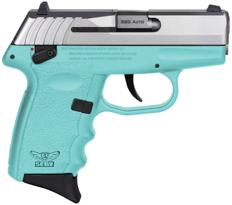 SCCY Industries CPX-4TTSB CPX-4 380 ACP 10+1 2.96" SCCY Blue Polymer Serrated SS Slide Finger Grooved SCCY Blue Polymer Grip