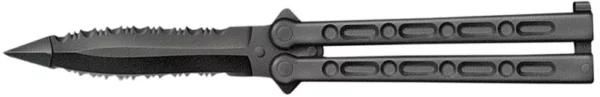 Cold Steel CS-92EAA FGX Balisong 5" Folding Part Serrated Black Griv-Ex Blade & Handle