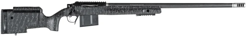Christensen Arms 800400300 BA Tactical Long Range 338 Lapua Mag 3+1 27" Carbon Fiber Barrel, Black Nitride Finish, Black with Gray Webbing Stock