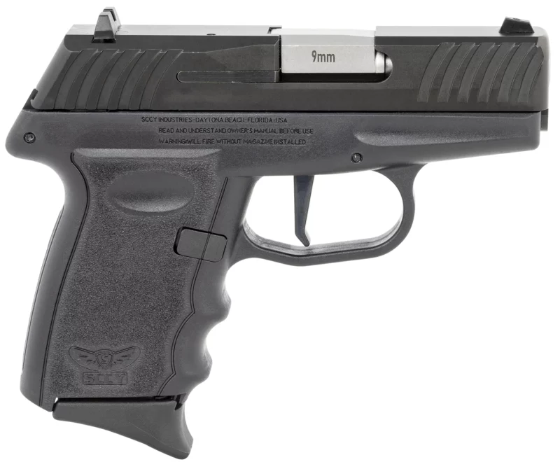 SCCY Industries DVG1CBBKRDR DVG-1 Sub-Compact 9mm Luger 10+1 3.10" Black Quadlock Barrel/Black Nitride Serrated Slide/Black Polymer Frame/Black Finger Grooved Polymer Grips Right Hand