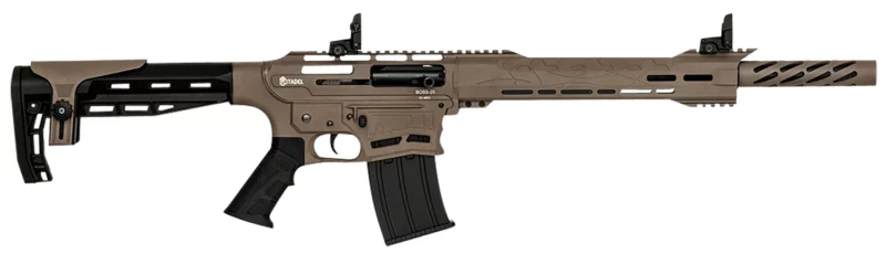 Citadel CBOSS2512FDE Boss25 12 Gauge Semi-Auto 3" 5+1 18.75" Black Steel Threaded Barrel, Flat Dark Earth Picatinny Rail Aluminum Receiver, Picatinny Handguards, Black Adj Cheek Riser Synthetic Stock