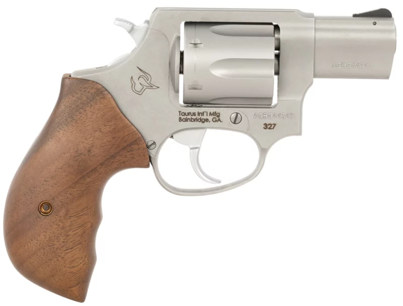 Taurus 232729TW 327 Small Frame 327 Federal Mag 6rd 2" Matte Stainless Steel Barrel, Cylinder & Frame, Walnut Grip, Hammer Safety