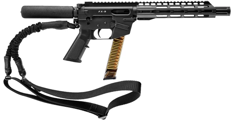 FREEDOM ORDNANCE FX9P10T FX-9 9mm Luger 31+1 10" Black Nitride Steel Barrel, M-LOK Handguards, Black Anodized Aluminum Picatinny Rail Receiver, Sling, Black AR15 Grips, Right Hand