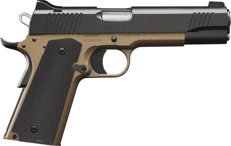Kimber Mfg.,inc 3000460 Custom LW 45 ACP 8+1 5" Black FDE Black Textured Grip