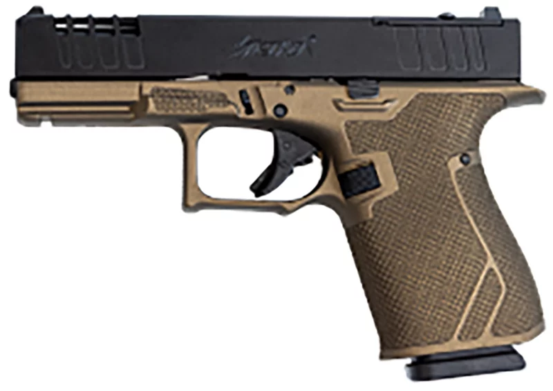 Great Lakes Firearms GL19BRZ Striker Compact Frame 9mm Luger 15+1 4" Black Nitride Steel Barrel, Black Cerakote Serrated w/Slide Cuts Steel Slide, Bronze Cerakote Polymer Frame & Grip, Ambidextrous