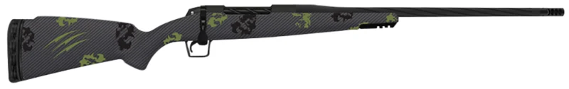 Fierce Firearms TWROG270WIN24BF Twisted Rogue 270 Win 24" Armour Lube Black Steel Threaded Barrel, Drilled & Tapped Steel Receiver, LR Negative Comb Forest Camo Carbon Fiber Stock