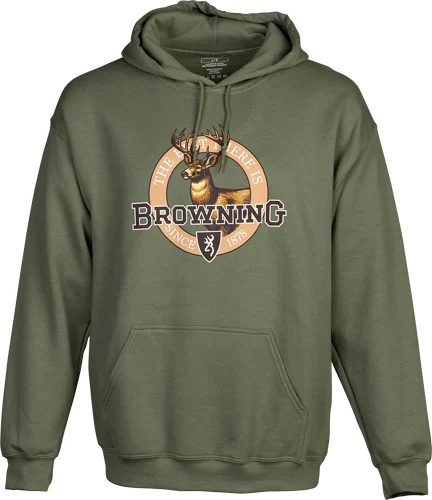 BROWNING HOODIE VINTAGE EMBLEM - WHITETIAL GREEN XLARGE - Image 2